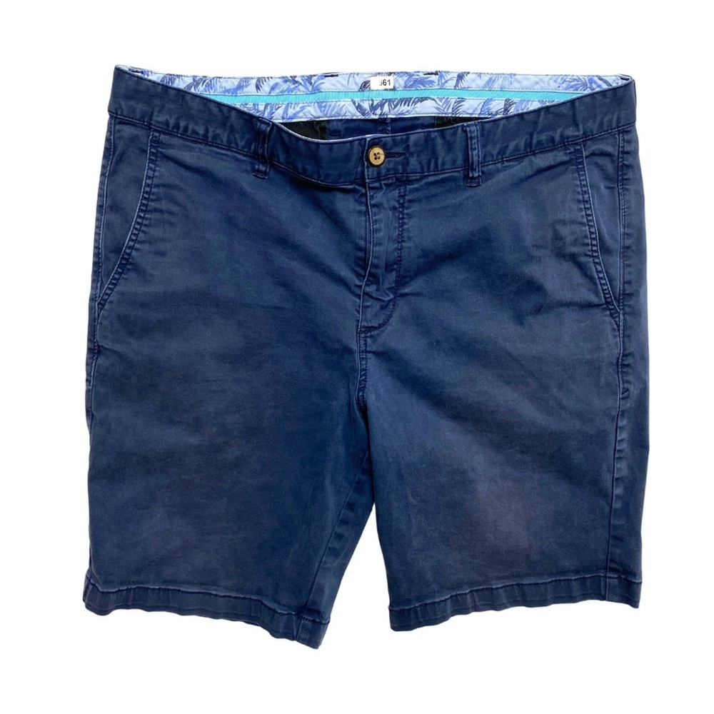 Tommy Bahama Chino Shorts Mens 36 Navy Blue Cotton Blend Stretch
